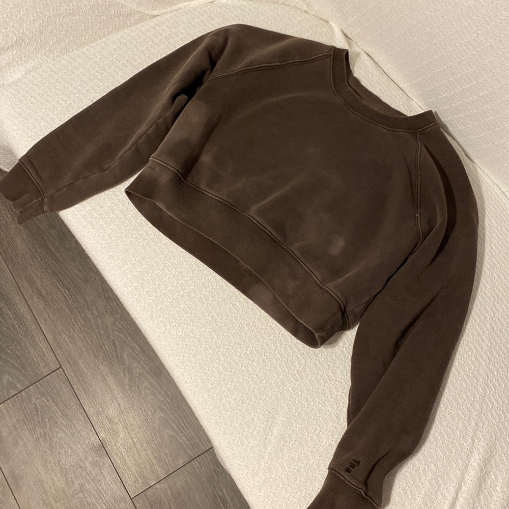 Dark Brown Cropped Sweatshirt